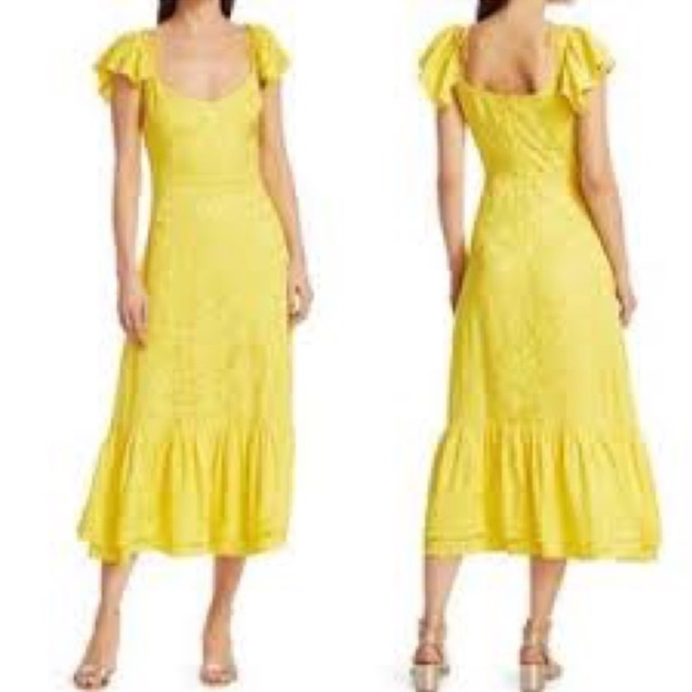 NWT Staud Regencycore Bridgerton Marwa Buttercup Floral Belle Midi Dress